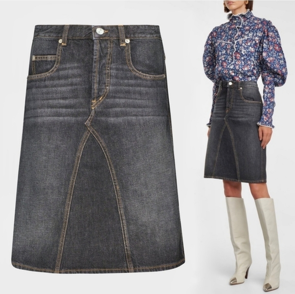 Isabel Marant Dresses & Skirts - Skirt Fiali Isabel Marant Etoile in faded grey denim. - Low waist knee-leng